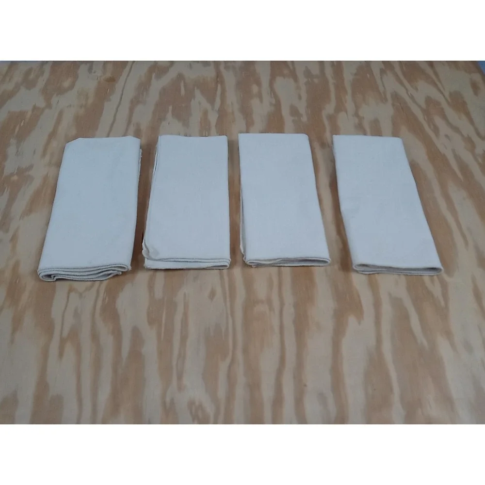 Lot Of 4 Vintage White Cloth Napkins Off White Beige Table Decor Dinner‎ Napkins